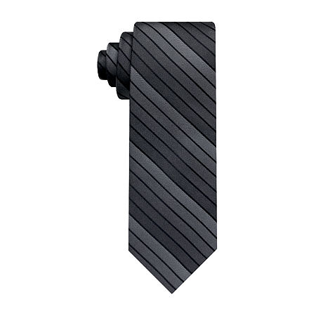 Van Heusen Tonal Striped Tie, One Size, Black