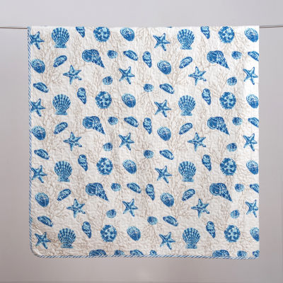 Linery Seashells Coastal Reversible Quilt Set