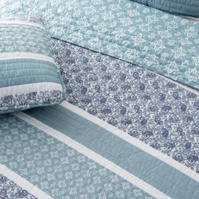 Linery Stripe Paisley Reversible Quilt Set