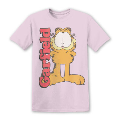 Juniors Oversized Womens Crew Neck Short Sleeve Garfield Graphic T-Shirt