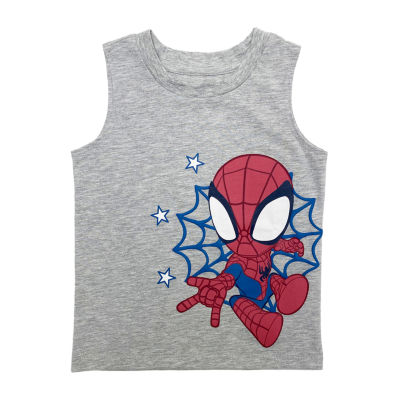 Mad Engine Toddler Boys Crew Neck Short Sleeve Spiderman Tank Top