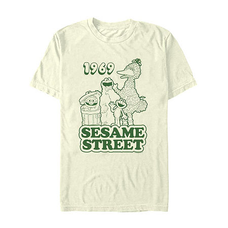 Mens Short Sleeve Sesame Street Graphic T-Shirt, Xx-large, White