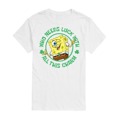 Mens Short Sleeve St. Patrick's Day Spongebob Graphic T-Shirt