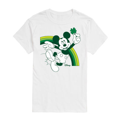Mens Short Sleeve St. Patrick's Day Mickey Mouse Graphic T-Shirt