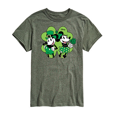 Mens Short Sleeve St. Patrick's Day Mickey Mouse Graphic T-Shirt, Xx-large, Green