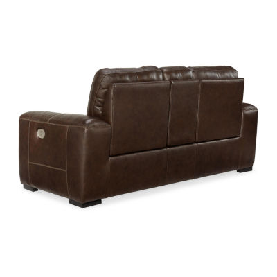 Alessandro Dual Power Leather Reclining Loveseat with Console