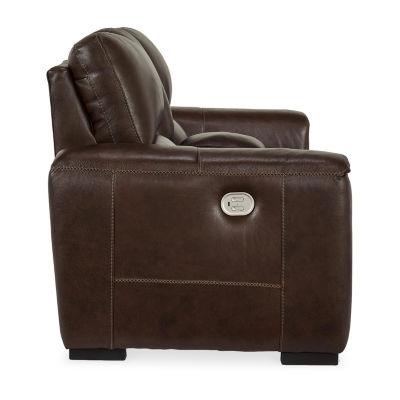 Alessandro Dual Power Leather Reclining Loveseat with Console