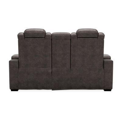 Signature Design By Ashley® HyllMont Dual Power Reclining Loveseat with Console