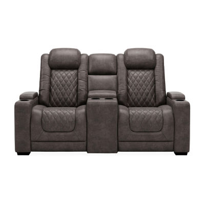 Signature Design By Ashley® HyllMont Dual Power Reclining Loveseat with Console