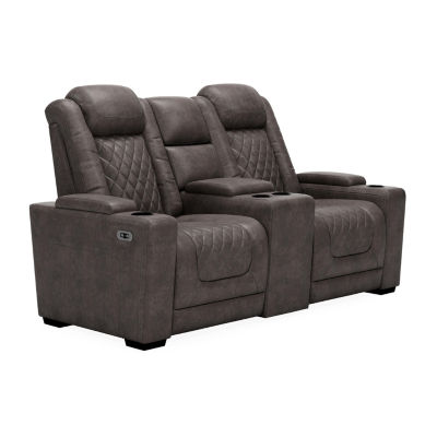 Signature Design By Ashley® HyllMont Dual Power Reclining Loveseat with Console