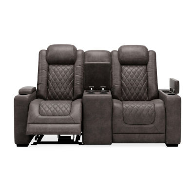 Signature Design By Ashley® HyllMont Dual Power Reclining Loveseat with Console