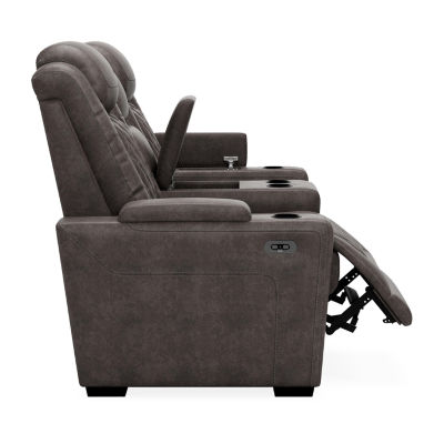 Signature Design By Ashley® HyllMont Dual Power Reclining Loveseat with Console