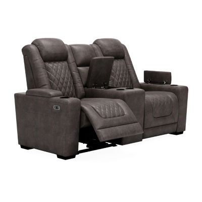 Signature Design By Ashley® HyllMont Dual Power Reclining Loveseat with Console