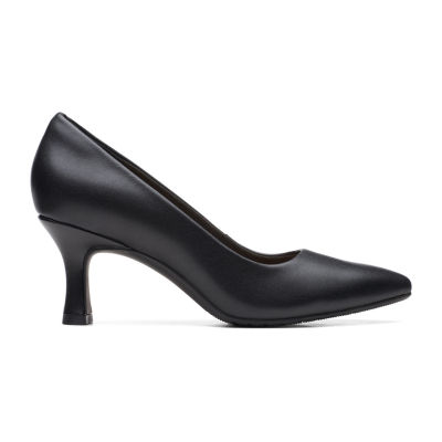 Clarks Katleyna Gem Womens Round Closed Toe Flared Heel Pumps