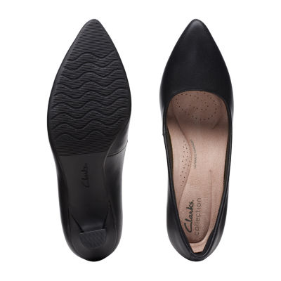 Clarks Katleyna Gem Womens Round Closed Toe Flared Heel Pumps