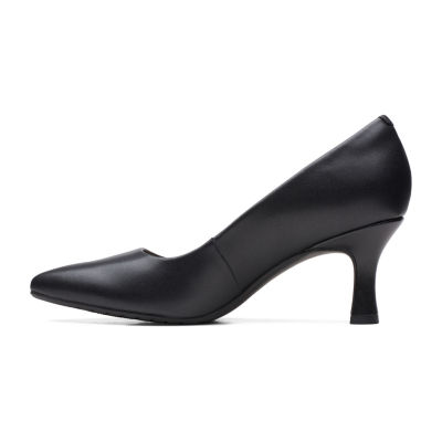 Clarks Katleyna Gem Womens Round Closed Toe Flared Heel Pumps