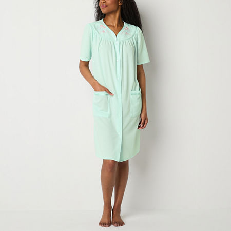 Adonna Womens Waffle Short Sleeve Long Length Robe, X-large, Blue