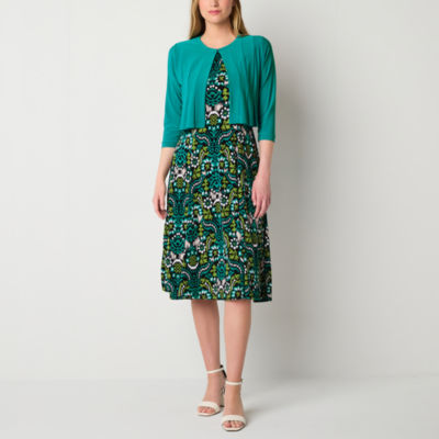 Danny & Nicole Womens Midi Jacket Dress