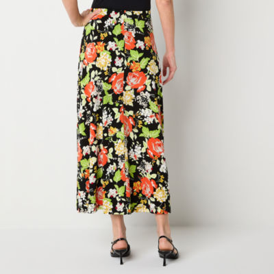Black Label by Evan-Picone Floral Womens Mid Rise Maxi Skirt