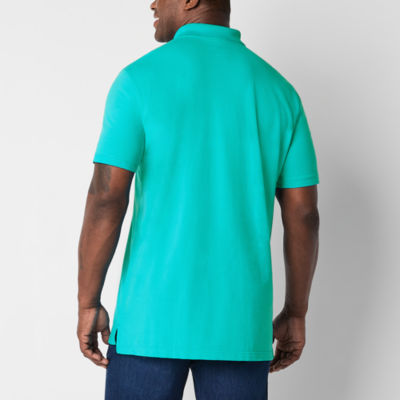 St. John's Bay Premium Stretch Big and Tall Mens Regular Fit Easy-on + Easy-off Short Sleeve Polo Shirt