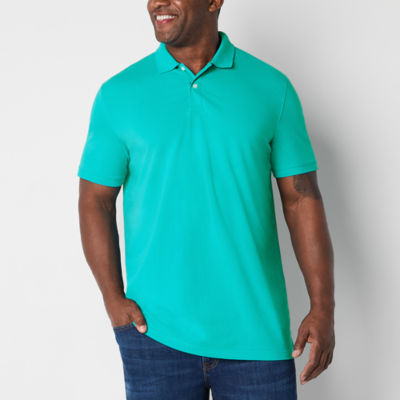 St. John's Bay Premium Stretch Big and Tall Mens Regular Fit Easy-on + Easy-off Short Sleeve Polo Shirt