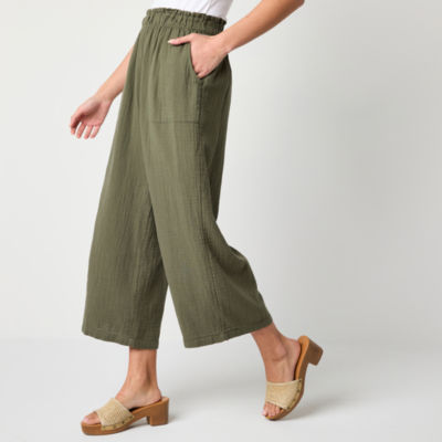 a.n.a Womens Mid Rise Straight Pull-On Pants