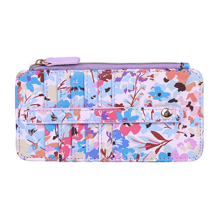 Julia Buxton Thin Card Case Womens RFID Blocking Wallet, One Size, Blue