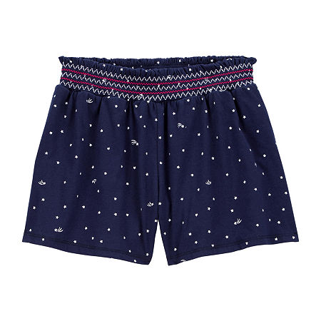 Carter's Little & Big Girls Americana Pull-On Short, 10, Blue
