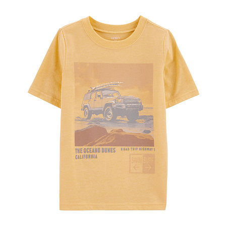 Carter's Little & Big Kid Boys Round Neck Short Sleeve Regular Fit Graphic T-Shirt, 12, Yellow