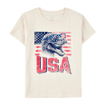 Carter's Little & Big Boys Americana Round Neck Short Sleeve Graphic T-Shirt