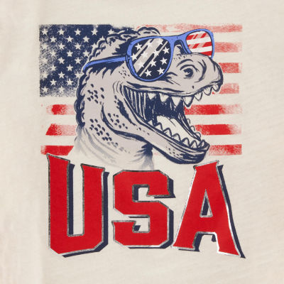 Carter's Americana Toddler Boys Round Neck Short Sleeve Flag Regular Fit Graphic T-Shirt