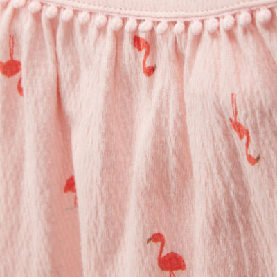 Carter's Flamingo Toddler Girls Square Neck Sleeveless Tank Top