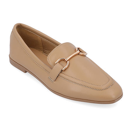 Journee Collection Mizza Womens Square Closed Toe Loafers, 10 Medium, Brown