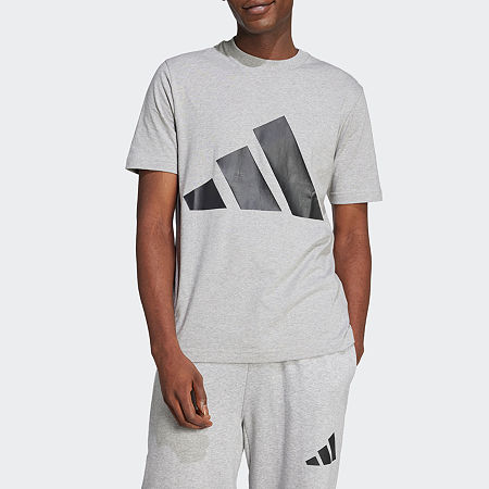 adidas Mens Crew Neck Short Sleeve T-Shirt, Large, Gray