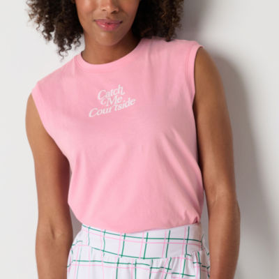 Xersion Womens Round Neck Sleeveless Graphic Muscle Tank Top