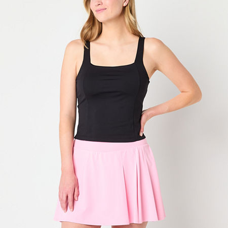 Xersion EverUltra Womens Sleeveless Bandeau Shelf Bra Tank Top, Large, Black