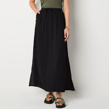 a.n.a Womens Maxi Skirt, Medium, Black