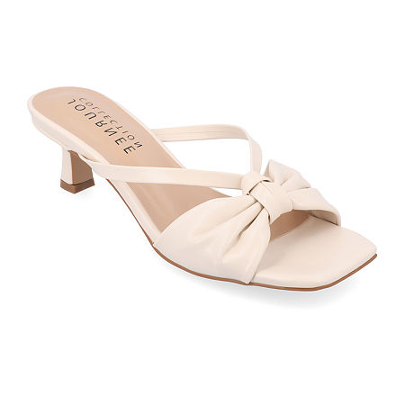 Journee Collection Womens Starling Kitten Heel Pumps, 12 Wide, White