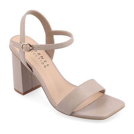 Journee Collection Womens Tivona Heeled Sandals, 8 Medium, Beige