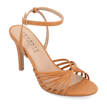 Journee Collection Womens Vanita Heeled Sandals, 10 Wide, Brown