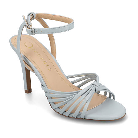 Journee Collection Womens Vanita Heeled Sandals, 8 Medium, Blue