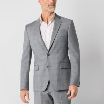 Stafford Mens Plaid Classic Fit Suit Jacket