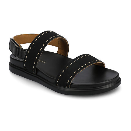Journee Collection Womens Milie Flat Sandals, 12 Medium, Black