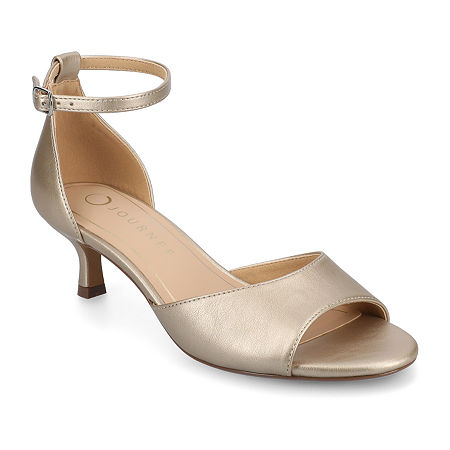 Journee Collection Womens Jezzie Heeled Sandals, 6 Medium, Beige