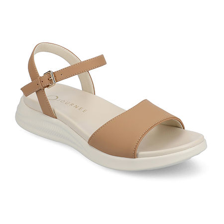Journee Collection Womens Jaylee Flat Sandals, 8 Medium, Beige