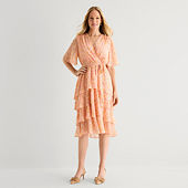 premier amour long sleeve floral fit flare dress Two-Tone Black Lace Three-Quarter Sleeve Fit Flare Formal Dress main image 1