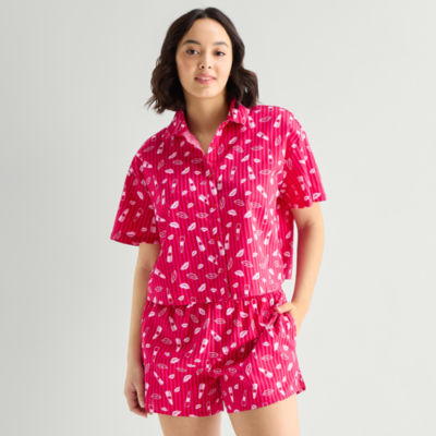 Hope & Wonder Women's History Month Lipstick Printed Short Sleeve Regular Fit Pajama Top