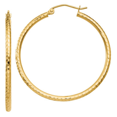 14K Gold 35mm Round Hoop Earrings JCPenney