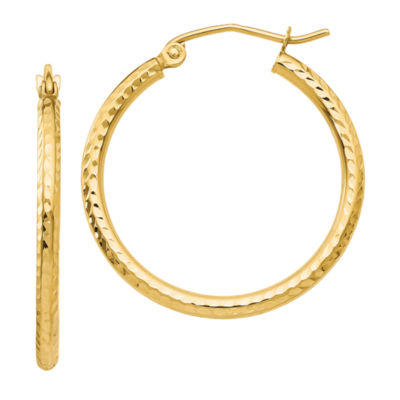 14K Gold 25mm Round Hoop Earrings - JCPenney