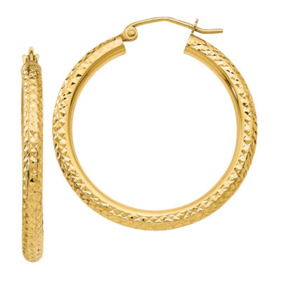 14K Gold 30mm Round Hoop Earrings JCPenney